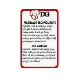 Rouleau d'étiquettes - Marinade BBQ piquante - Sauces et marinades DG