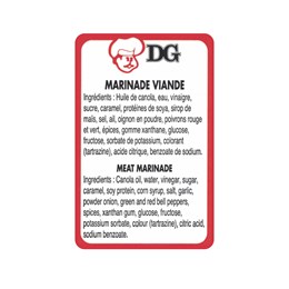 Rouleau d'étiquettes - Marinade pour viande - Sauces et marinades DG