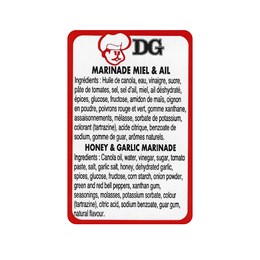 Rouleau d'étiquettes - Marinade miel et ail - Sauces et marinades DG