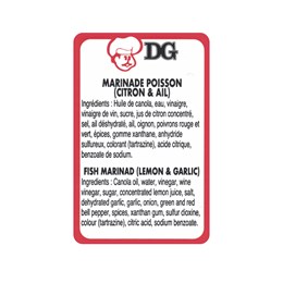 Rouleau d'étiquettes - Marinade pour poisson - Sauces et marinades DG